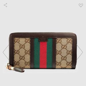 Gucci Brown Rania Original Gg Canvas Zip
